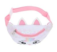 BESPORTBLE Riñonera Infantil con Purpurina y Bordado de Gato, Bolso Bandolera Ajustable de Lentejuelas Rosa, Ligero para Escuela y Actividades al Aire Libre, Tamaño Pequeño