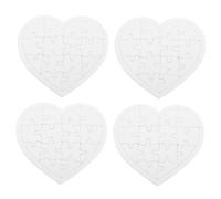 BESPORTBLE Rompecabezas de Cartón Blanco para Pintar y Manualidades DIY para Niños Forma de Corazón, 4 Juegos para Fomentar la Creatividad Pensamiento Lógico