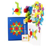 BESPORTBLE Rompecabezas de Madera Educativo para 155 Piezas Juguete de Formas Geométricas Multicolor 350 G Desarrollo Temprano Coordinación Mano-Ojo y Habilidades Prácticas