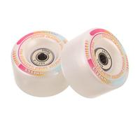 BESPORTBLE Ruedas Luminosas para Patines de Dos 58 MM Poliuretano 90A Cambio de Color y Luces LED Intermitentes para Patinaje Exterior Accesorio Repuesto 2 Piezas