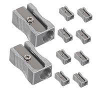 BESPORTBLE Sacapuntas Metálico Pequeño Rectangular, Hoja de Acero, Cuerpo de Aleación de Aluminio, Paquete 10 Unidades, Afilado Manual Preciso, Portátil para Uso Escolar y Oficina