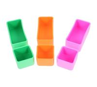 BESPORTBLE Separadores de Silicona para Fiambrera 6 Piezas Reutilizables y Aptos para Microondas Diseño Rectangular y Cuadrado Colores Verde Morado Naranja y Rojo Accesorio Portátil