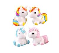 BESPORTBLE Set de 4 Adornos de Resina Diseño de Unicornio para Decoración de Escritorio Superficie Lisa y Estilo Colorido Adecuado para Niños y Niñas Color Aleatorio
