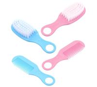 BESPORTBLE Set de Cepillo y Peine para Ñiño Cerdas Suaves Masajeador para Recién Nacido Colores Azul y Rosa Tamaño Pequeño Cuidado Delicado del Cuero Cabelludo Adecuado Niñas
