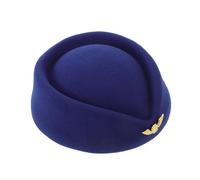 BESPORTBLE Sombrero Azafata Mujer Azul Elegante Poliéster Cómodo para Disfraces y Fiestas Temáticas Roles de
