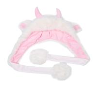 BESPORTBLE Sombrero Búfalo con Cuernos y Bufanda Integrada Gorro Peludo Cálido de Animal con Orejas Diseño Suave y Acogedor para Invierno para Adultos y Fiestas y Exteriores