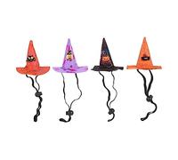 BESPORTBLE Sombrero De Bruja para Perro y Gato Decorativo De Halloween Ajustable 4 Unids