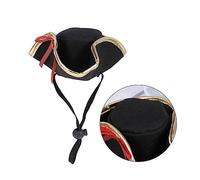 BESPORTBLE Sombrero Pirata para Mascotas Ajustable de Poliéster Accesorio de Disfraz para Gatos y Perros Pequeños Fiestas y Sesiones de