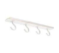 BESPORTBLE Soporte Adhesivo Extensible Riel Deslizante para Utensilios de Cocina Gancho Blanco sin Taladro para Colgar Llaves y Tazas Organizador Multiuso para Armario y Espacio Reducido