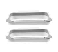 BESPORTBLE Soporte Colgante para Bolsas de Basura de Cocina Gris, Compatible Puertas de Armarios de 2,1 Cm, Paquete de 2 Unidades, Estante Plástico para Organizar Residuos Debajo