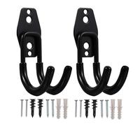 BESPORTBLE Soporte de Manguera de Jardín Resistente de Acero Inoxidable 4 Piezas Colgador Forma de J con Tornillos para Exteriores Garaje y Cobertizo Organizador Antideslizante para