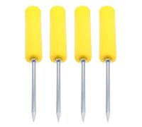 BESPORTBLE Soporte para Caña de Pescar de Tierra 4 Piezas Base Estaca Amarilla de Plástico Resistente al Viento para Pesca Río Lago y Mar Portátil y Estable para Orilla