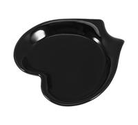 BESPORTBLE Soporte para Cucharas de Cerámica Reutilizable Reposacucharas Compacto Negro para Cocina Accesorio Práctico para Cucharas de Sopa y Café Almacenamiento Ordenado y Limpieza