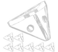 BESPORTBLE Soportes Angulares de Acrílico Transparentes para Vitrinas, Conector Triangular de 3 Agujeros Tornillos 4x6, Paquete de 8 Piezas para Estantes y Exhibidores