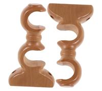 BESPORTBLE Soportes de Cortina de Madera Doble Base Romana para Barra de 28mm Ajuste Fácil y Diseño Decorativo Paquete de 2 Piezas para Dormitorio y Sala