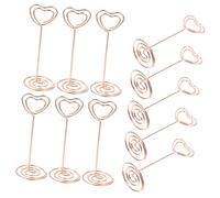 BESPORTBLE Soportes para Fotos Clips en Forma de Corazón, Metal Resistente, Tamaño 8.5 Cm, 24 Piezas en Color Oro Rosa, Portatarjetas y Números de Mesa para Bodas, Banquetes y Oficina