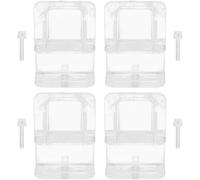 BESPORTBLE Soportes para Tapa de Acuario sin Marco, Clips de Plástico Transparentes para Peceras con Tornillos, Adaptables a Tapas de 0-2 Cm de Grosor, 4 Unidades, Ideales para Acuarios