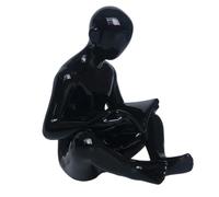 BESPORTBLE Sujetalibros Decorativo de Resina Negra, Adorno para Estantería, Accesorio de Escritorio para Hogar, Oficina y Biblioteca, Figura Artística Funcional y Resistente