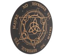 BESPORTBLE Tablero de Péndulo de Adivinación Grande de Madera Tallada Suministros para Altar Wiccano Herramienta para Radiestesia y Meditación Juego Metafísico para Iniciación en Brujería