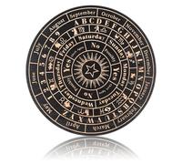 BESPORTBLE Tablero de Péndulo para Adivinación Grande L de Madera Resistente Símbolos Tallados, Decoración Rústica Redonda para Suministros de Brujería y Uso en Rituales Espirituales