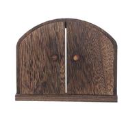 BESPORTBLE Tapa de enchufe de sala de juegos con forma de puerta doble de madera, sin perforación, protección contra descargas para y mascotas, uso en decoración y baños