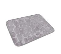 BESPORTBLE Tapete Antideslizante de Franela 40×60 CM Gris 3D Alfombra Absorbente para Baño y Cocina Tapete Resistente al Desgaste para Entrada y Masaje de Pies
