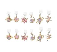 BESPORTBLE Tapones Antipolvo para Móvil Tipo C 12 Piezas Colgantes Estrella Luna y Corazón Protectores para Puerto de Carga Compatibles Mayoría de Teléfonos Funda Antipolvo Portátil y