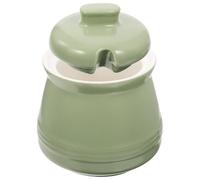 BESPORTBLE Tarro de Cerámica para Condimentos con Tapa y Cuchara 380 Ml Color Verde Manzana Recipiente para Almacenar Azúcar y Sal en Cocina Doméstica