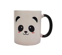 BESPORTBLE Taza de Cerámica Negra Diseño de Panda que Cambia de Color por Temperatura, Capacidad 350ml, Asa Ergonómica y Bordes Pulidos para Uso en Casa o Cafetería