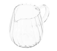 BESPORTBLE Taza de Leche de Vidrio Transparente Rayas Taza para Té y Agua para Hogar y Oficina Distribuidor de Té Funcional para Servir Bebidas Diseño Compacto y Práctico