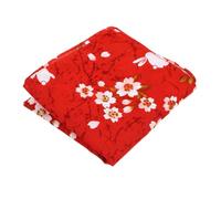 BESPORTBLE Tela Japonesa para Envolver Almuerzos Estilo Bento Pañuelo Cuadrado 70X70 CM Tejido Transpirable de Hilo Suave Estampado Floral Rojo Motivos de Conejo Mantel Individual
