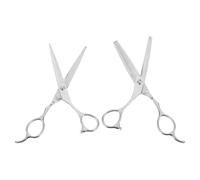 BESPORTBLE Tijeras profesionales para cortar y entresacar cabello para zurdos, acero inoxidable, 6 pulgadas, pack de 2 con diseño ergonómico para barbería y uso amateur
