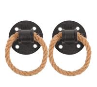 BESPORTBLE Tiradores de Puerta Vintage 2 Piezas de Hierro y Cuerda Negra Diseño Único y Fácil Instalación para Armarios y Cajones Decorativos