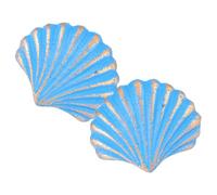 BESPORTBLE Tiradores para Cajones Metálicos Forma de Concha 2 Piezas Color Azul Tiradores Vintage de Hierro Fundido para Armarios y Muebles Ideales para Decoración Marina y Habitaciones