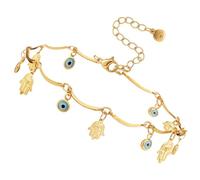 BESPORTBLE Tobillera Mal De Ojo Pulsera De Tobillo De Oro Tobilleras Para Chicas Adolescentes Joyas De Mal De Ojo Para Mujer Tobillera De Oro Tobilleras Para Niñas Aleación Dorado