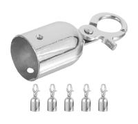 BESPORTBLE Tope de Bloqueo de Cordón de Metal 6 Piezas para Cuerda de Poste de Bienvenida Gancho Práctico para Control de Multitudes Color Plata