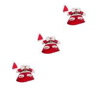 BESPORTBLE Traje Papa Noel Perro Disfraz Perro Navidad 3 Uds Chaleco para Camisas Navideñas para Mascotas Ropa De Navidad para Mascotas Ropa para Mascotas Vestido para Perros