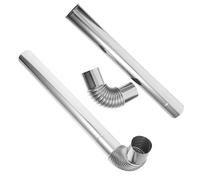 BESPORTBLE Tubo de Chimenea de Acero Inoxidable 304 Reforzado 4 Piezas 2 Tubos 6 CM X 50 CM 2 Curvas para Estufa de Leña y Caldera Conducto de Ventilación Resistente al Calor para