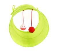 BESPORTBLE Túnel Plegable para Gatos con Papel Que Suena Juguete Portátil Fluorescente Verde para Diversión Interacción de Gatitos Cama y Plataforma para Jugar Alivio de Estrés y
