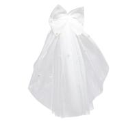 BESPORTBLE Velo de Novia para Perro con Lazo y Perla Artificial Tocado Formal de Boda para Mascotas Accesorios Pelo para Disfraz de Boda