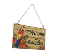 BESPORTBLE Welcome to Paradise Cartel - Decoración de madera para fiestas temáticas hawaianas, diseño de tabla de surf, decoración de pared perfecta para fiestas de verano y fiestas en la playa, ideal