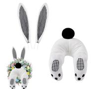 Besreey Accesorio para corona de trasero de conejo, trasero de conejo y orejas para corona,Kit de guirnalda de orejas de conejo 3 piezas - Puerta Conejito De Dibujos Animados Lindo Con Orejas Para La
