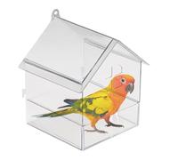 Besreey Baño de Periquito para Jaula, baño de pájaros Interiores,Bogidos Caja de Ducha acrílica con cajón | Accesorios de Jaula de tazón sin Tina de baño Grande para cochatiel