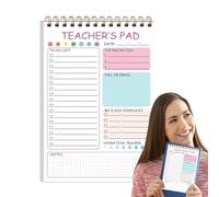 Besreey Blocas de notas para maestros, Pads de notas de maestros | Notebook de la lista de verificación de la maestra 50 hojas,Memo de escritura de 5.8 x 8.3 pulgadas, debe tener un planificador