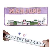 Besreey Bolsa de Almacenamiento para Mahjong | Bolsa de Almacenamiento con Cremallera para Fichas de Mahjong - Funda Protectora Transparente para Estudio Exteriores Diario Noche de Juegos Adultos