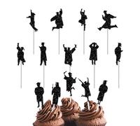 Besreey Decoraciones de pastel de graduación, graduación de topper de pastel - Papel Graduation Food Decor Picks | APEPEPISET Decor seleccione el juego de 14 para la fiesta de postres, decoraciones de