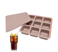 Besreey Molde Para Cubitos De Hielo De Whisky,Accesorios De Silicona Reutilizables Con 9 Cavidades Y Tapa | Molde De Hielo Cuadrado,Para Cócteles Whisky Café Fiestas Bebida Comida Bar Camping