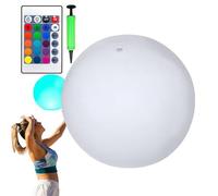Besreey Pelotas de playa LED, iluminan las pelotas de playa para la piscina | Pelota de playa LED inflable y flotante de 16 colores claros | 4 modos de luz iluminan bolas de piscina con control remoto