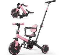 besrey Bicicleta para niños pequeños con manija de Control Parental para niñas y niños de 1 a 3 años, Triciclo para niños, Triciclo para niños pequeños con Pedal extraíble, Asiento Ajustable