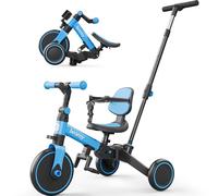 besrey Bicicleta para niños pequeños con manija de Control Parental para niñas y niños de 1 a 3 años, Triciclo para niños, Triciclo para niños pequeños con Pedal extraíble, Asiento Ajustable